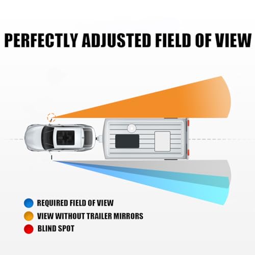 8sanlione Clamp-On Towing Mirror, Universal Car Side Mirror Extender, 360 Degree Rotation Adjustable Dual View Tow Mirror Extension, Auto Accessories for Truck, Trailer, RV, More Vehicle - Thumbnail 3