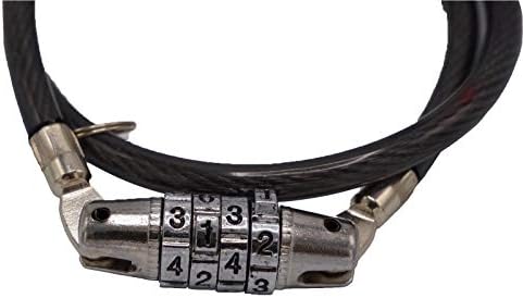 Laxzo ® Bike Lock/Bicycle Lock/High Security Cycling Lock Chain Lock with 4-Digit Code 100,000 Resettable Combinations for Bicycle Motorcycle Scooter Door in Black