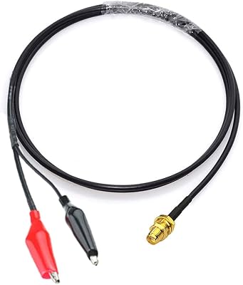 RedYutou SMA Female Connection Coaxial Cable Dual Ended Alligator Clips Red and Black Test Lead Wire RG174/ 100cm