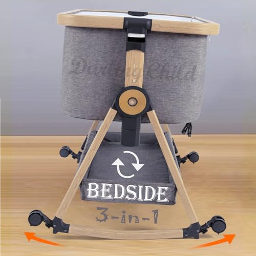 Baby Bassinet with Wheels, 3-in-1 Convertible Crib