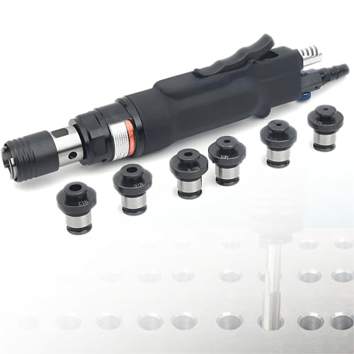 SHENGSHIYU Roscadora para Taladro Escape Aire 360° | Presión 6-8 Bares | Rosadora Profesional para Piezas Maquinaria Industrial Velocidad máxima‌ 400 RPM,6 Cabezales M3,M4,M5,M6-8,M10,M12
