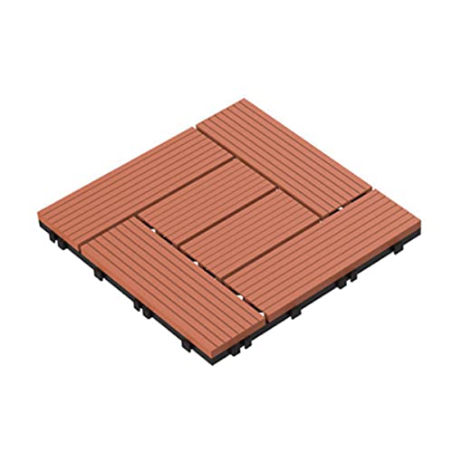 Deck Tiles - 24-Pack Wood Plastic Composite Interlocking Patio Tiles