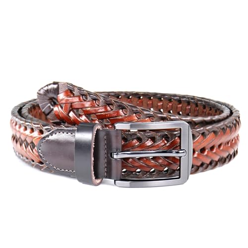 Mens Braided Leather Belt Everyday Casual Woven Belts for Men Fit Casual Golf Pants Jeans2