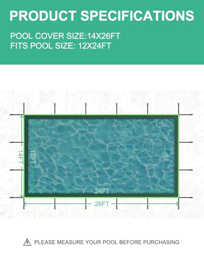 Cobertor de seguridad para piscina 12x24 ft rectangular miniatura 2