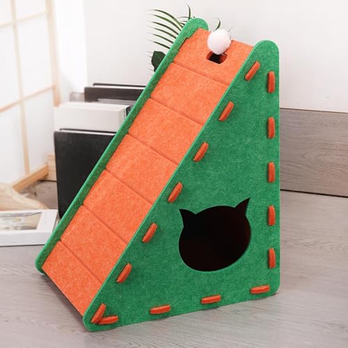 Grattoir triangle pour chat et de jeu compact gris - 4