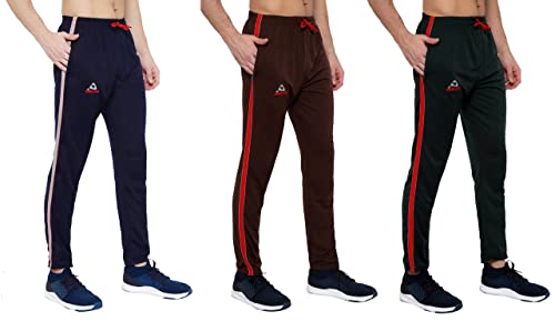 Image of GOLAZO Regular Fit Multicolor Cotton Track Pants for Men with Comfort and Style in Your Athelisure Wear