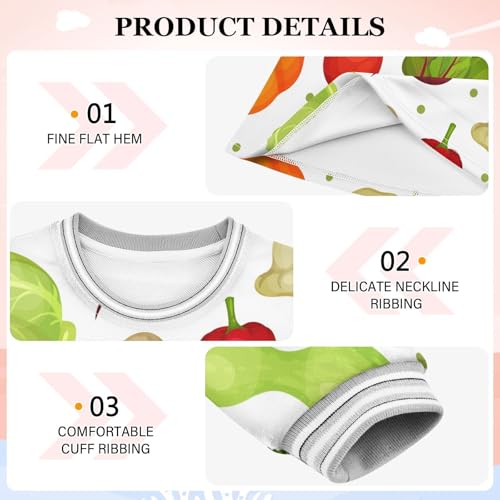 Fresh Vegetable Girls Dresses Long Sleeve Sweatshirt Dress for Girls Winter Toddler Casual A Line Dresses Size 2-8T3