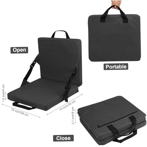 Siège de kayak gonflable noir pliable avec housse lavable et sangle de transport intégrée - 3