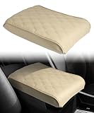 UBOG Center Console Cover,Arm Rest Cover for Car,Car Accessories Console Cover,Car Center Console Cover,Leather Memory Foam Armrest Cover Protection Pad,Suitable for Most Cars Trucks SUVs (Beige)