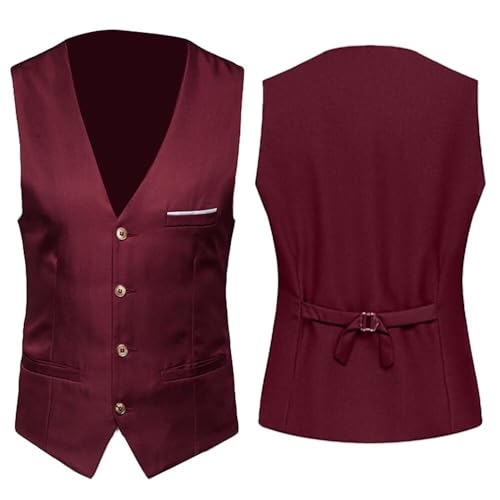 Mens Suit Vest Formal Slim Fit Dress Suit Vests Lightweight Men's Waistcoat for Wedding Party Business4