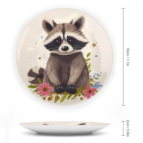 Plato decorativo de porcelana Bone China Raccoon 7 pulgadas miniatura 2