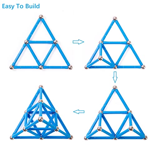 Banbby 145Pcs Magnetic Toys Upgraded 2.28 Inches Building Sticks Set For Kids Magnet Games (10 Colors) #TOP3
