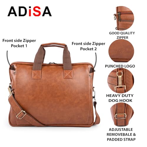 Image of ADISA Laptop Messenger Office Bag Briefcase for Work for Men