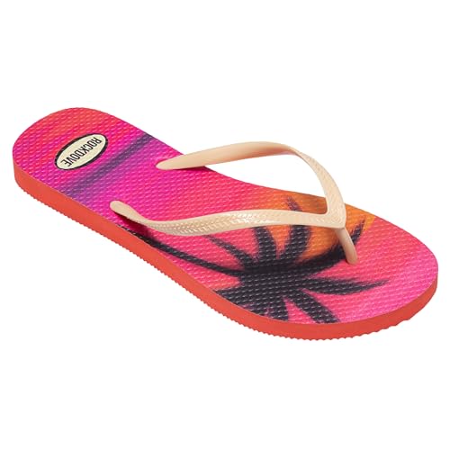 Image of RockDove Women's Seabreeze Printed Beach Flip Flops | Waterproof, Lightweight, Comfortable, Non-Slip, Indoor /Outdoor Sole, Gift-Ready, Breathable, Open Toe, Printed