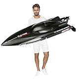 SOWOFA Laggest RC Speed Boat 2.4G 4WD 55KM/H Remote Control Brushless Watercraft for Hobbies Adult Favor 25.5Inches Feilun FT011