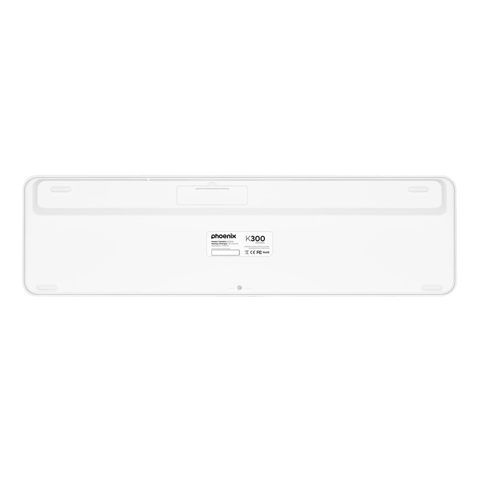Phoenix -Teclado Bluetooth K300 | Multidispositivo inalámbrico QWERTY Español | con Teclado numérico | Portátil y Elegante | Compatible iOS/Android/Windows | White