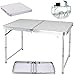 TYSJL 4FT. Wytrzymały przenośny stół piknikowy, składany stół kempingowy z uchwytem do przenoszenia, regulowana wysokość - 55/62 / 70cm, zewnętrzne użycie wewnętrzne do przyjęcia kuchni ogrodowej GRIL