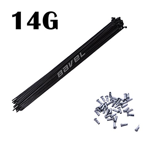 BaveL 36pcs Steel Spokes Mountain Bike Spokes MTB 249mm-292mm W/Nipples (240, Black)