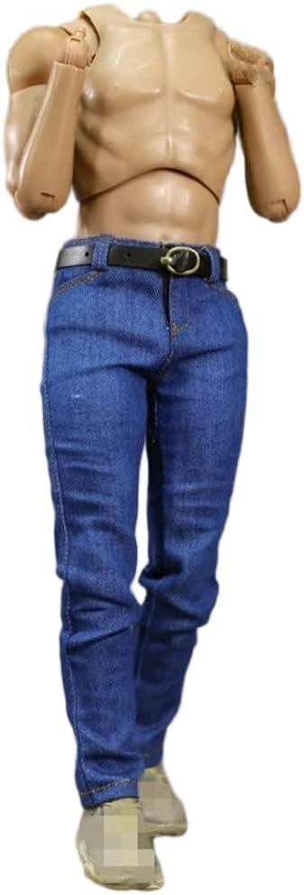 1/6 Scale Female Clothes,Women's Slim Jeans Denim Pants Trousers Costume Outfit Clothing for 12inch Female Action Figure Body (Female Pants Clothes, Light Blue)