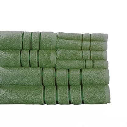 Lavish Home Badetuch-Set, 100% Baumwolle, Plüsch, Grün, 69,8 x 145,4 x 0,6 cm, 8-teilig
