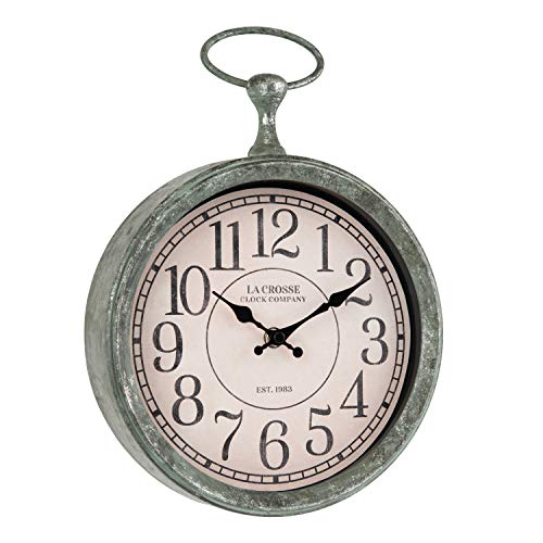 La Crosse 404-3828 9 Inch Pocket Watch Quartz Wall Clock, Green #TOP2