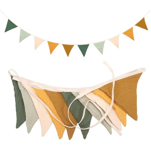 YEJAHY Bandierine per cameretta dei bambini, in tessuto, bandierine bohémien, ghirlanda per la cameretta dei bambini, decorazione da appendere