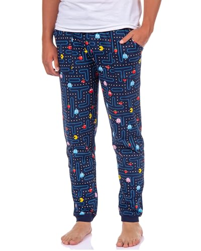 Pac-Man Pajama Pants Mens Blinky Inky Pinky Game Character PJ Joggers