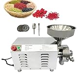 INTBUYING Stainless Steel Grain Grinder Mill, Multi Function Electric Powder Grinding Machine, 2.2kw Hammer for Spices Pepper Beans Chinese Dry...