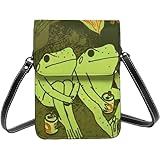 スマホバッグ 緑 葉 カエル レザー ポシェット 携帯ポーチ スマホポーチ スマホポーチ ショルダーポーチ 小物入れ ベルトケース ミニポーチ レディース 人気 ショルダーバッグ 斜め掛け お財布 長財布 電話収納バッグ カード収納 小銭入れ 小物入れ 長財布 電話収納バッグ 軽薄