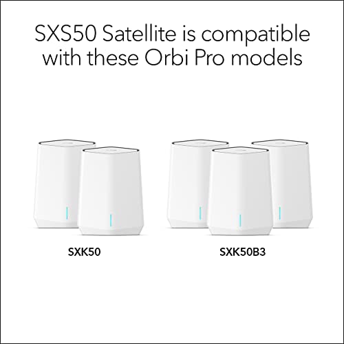 Image of NETGEAR Orbi Pro WiFi 6 Tri-Band Mesh Add-on Satellite (SXS50) for Business or Home, Coverage up to 2,500 sq. ft, 75 Devices, AX5400 802.11AX (up to 5.4Gbps), Requires Orbi Pro WiFi 6 Router