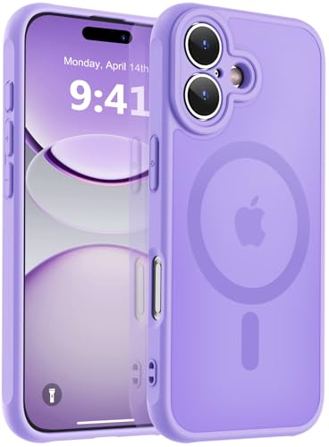Image of MOCCA Strong Magnetic Compatible with iPhone 17 Case [Compatible with Magsafe] [Full Camera Protection] Slim Translucent Matte Shockproof Phone Case Cover 6.3 inch,Light Purple