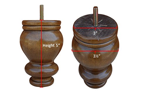 Bingltd - 5" Walnut Profile Hardwood Sofa Legs - Set Of 4 (P090-163) #TOP2