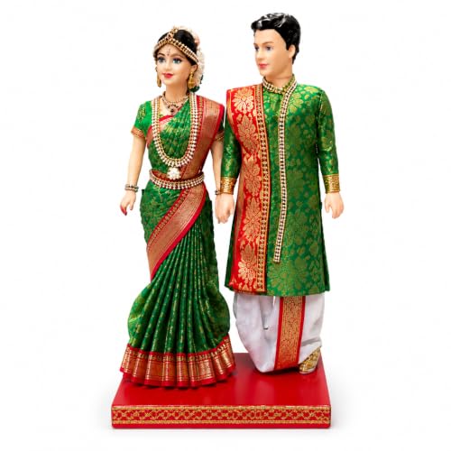 Traditional Indian Wedding Couple Dolls Set – Decorative Ethnic B...
