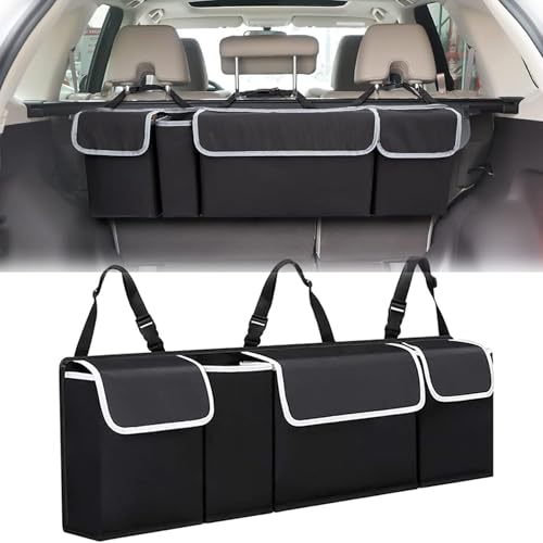 Surbootime Car Trunk Organizer - Waterproof Multi-Pocket Storage for Cars, Sedan, Wagon, SUV, 4WD, Van - Durable and Foldable Backseat Trunk Organizer