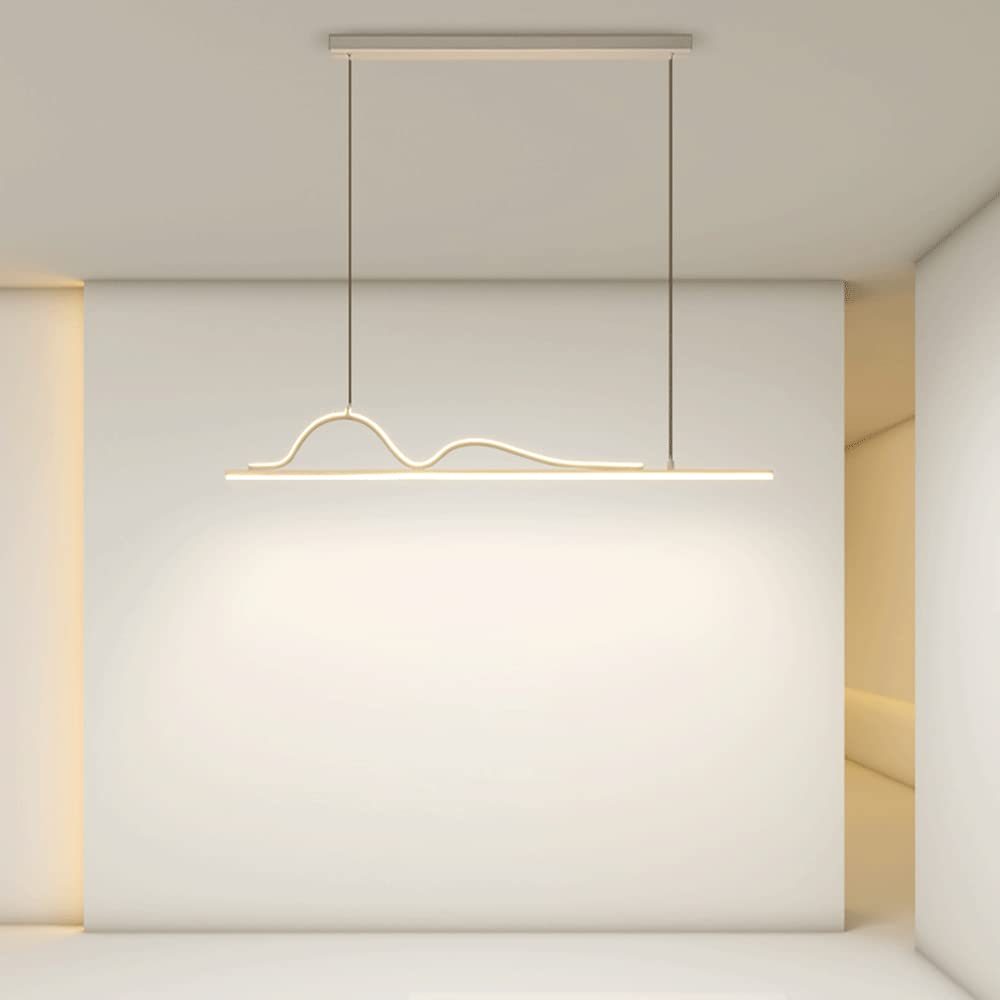 Lampada a sospensione lineare ultrasottile regolabile - a in metallo for isola cucina e sala da pranzo (bianco, 120 cm)