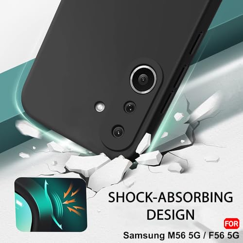 Image of TheGiftKart Liquid Silicone Back Cover Case for Samsung Galaxy M56 5G / F56 5G | Soft Micro-Fibre Lining Inside | Camera & Screen Protection | Shockproof Back Cover Case (Silicone, Black)