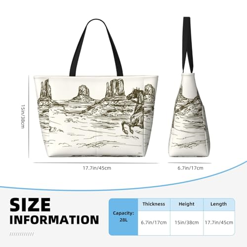 Wild West Desert With Cowboy Print Beach Pool Bags Tote For Women Ladies Large Gym Tote Carry On Bag For Weekender Travel Waterproof4