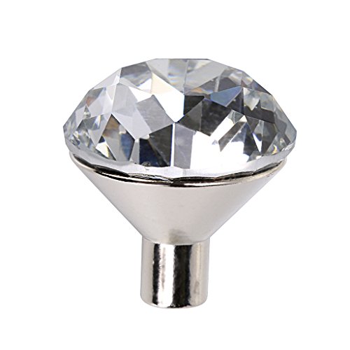 Sumnacon Drawer Dresser Knobs Pull Handles - Crystal Glass Diamond Decorative Knobs with Plate, Cabinet Cupboard Door Knobs with Screws for Kitchen Bathroom Office Decoration Pack of 10 - Image 6