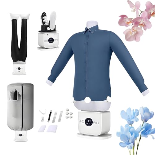 Automatic Ironing Machine, Inflatable Hot Air Dryer, Hands-Free Steam Iron with Adjustable Time & Temperature, for Any Fabric Ty