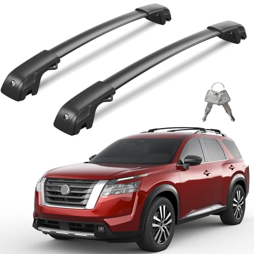 Lockable 300lb Roof Rack Cross Bars Compatible with Nissan Pathfinder 2022 2023 2024 2025 2026 SV SL Platinum with Raised Side Rails, Heavy Duty Aluminum Roof Rails Crossbars