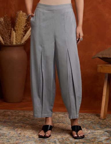 Image of Amazon Brand - Myx Women's Cotton Embroidered Co Ord Set | Short Kurti and Pant Set (Available in Plus Sizes)