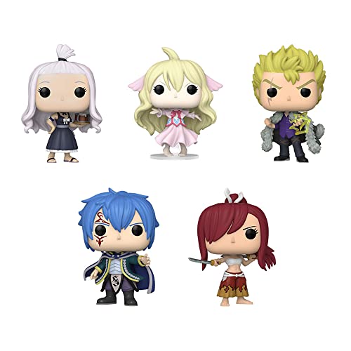 Funko Pop! - Juego de 5 colas de hadas - Erza Scarlet, Jellal Fernandes, Laxus Dreyar, Mavis Vermillion y Mirajane Strauss