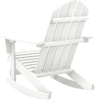 Vista 5 de vidaXL Adirondack - Silla mecedora para porche con respaldo alto, silla de patio al aire libre para jardín, césped, porche, terraza, color blanco