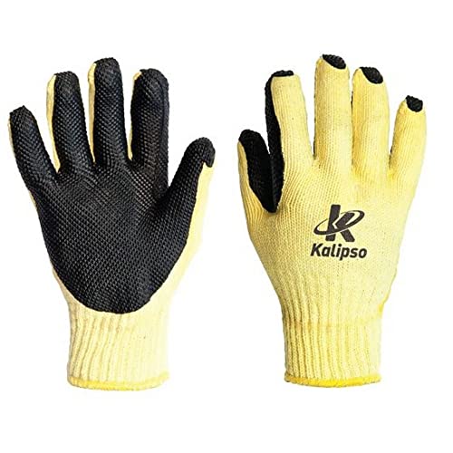 Luva de Segurança Black Grip Amarela/Preta Tamanho M - Kalipso