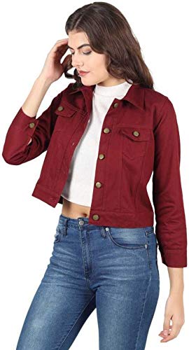 3/4th Sleeve Solid Women Denim Jacket 