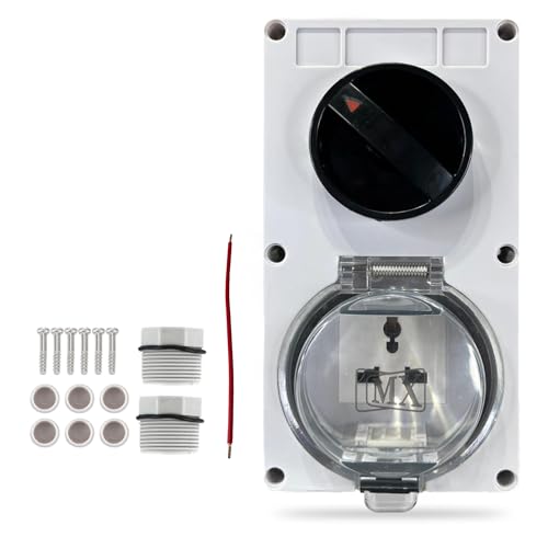 Image of MX IP66 Waterproof Outdoor Universal Socket Box 13A 250V with Spring Lid Cover, Weatherproof Dustproof ABS Electrical Wall Outlet for Garden, Balcony, Terrace & Outdoor Use