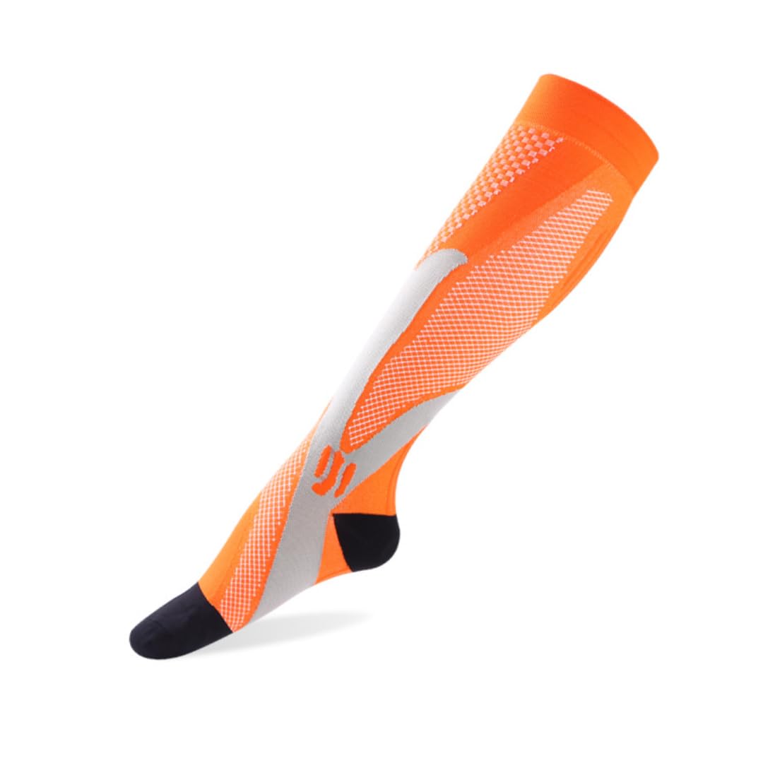 Kompressionssocken aus Polyester-Nylon | Mehrfarbig, mehrere Größen, Fitnessstudio, Fußball, Wandern, Radfahren: Stützsocken