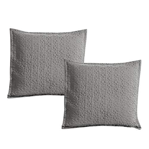 Bedding Haus 8 Piece Comforter Bedding In A Bag With Throw, Pillow Shams, And Cushions - Damask Style Lt Gray (21620, King/Cal-King) #TOP2