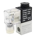 valvula solenoide para agua 110v Área efectiva: 1,2 mm Heschen Válvula electromagnética neumática eléctrica 2V025-08 220VAC PT1/4 2/2 manera normalmente cerrada