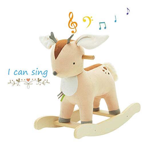 labebe Child Rocking Horse Toy, Stuffed Animal Rocker Toy, 2 in 1 Rocker